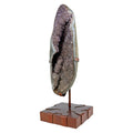 Quartz Druze Freeform with Bubbly Agate on a Custom Bronze Stand