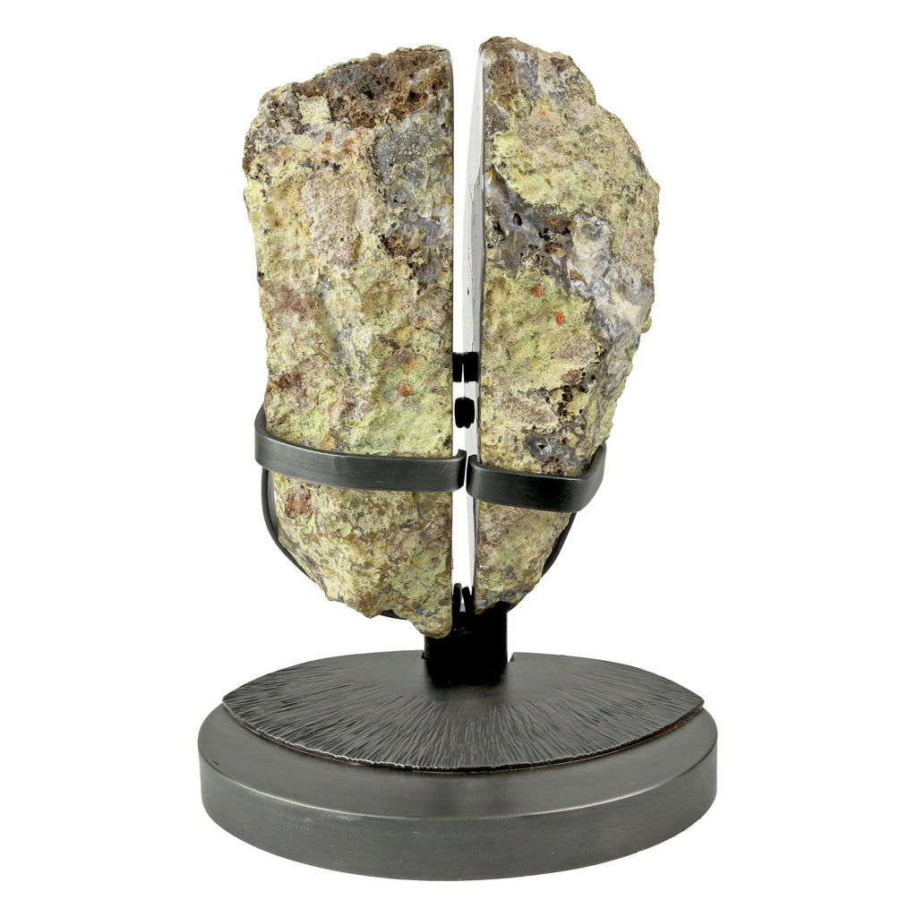 Agate Geode Agua Nuvea Pair on Custom Swivel Stand