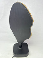 Agate Slice Chocolate with Amethyst Center On Illuminated Table Stand