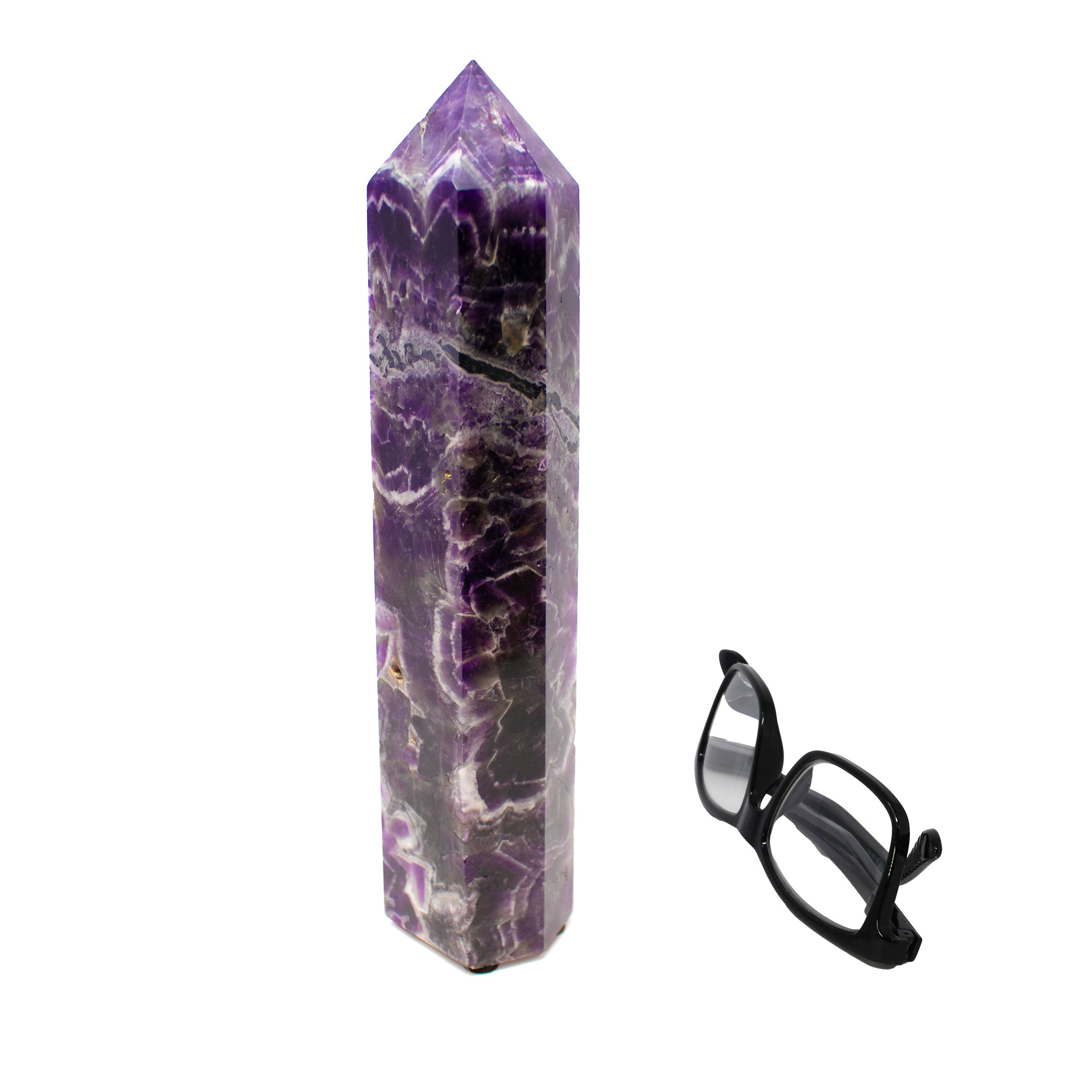 Amethyst Tower Point with Striking Natural Chevron Patterns