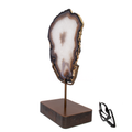 Agate Slice with Vibrant Colors and Intricate Patterns on a Custom Stand
