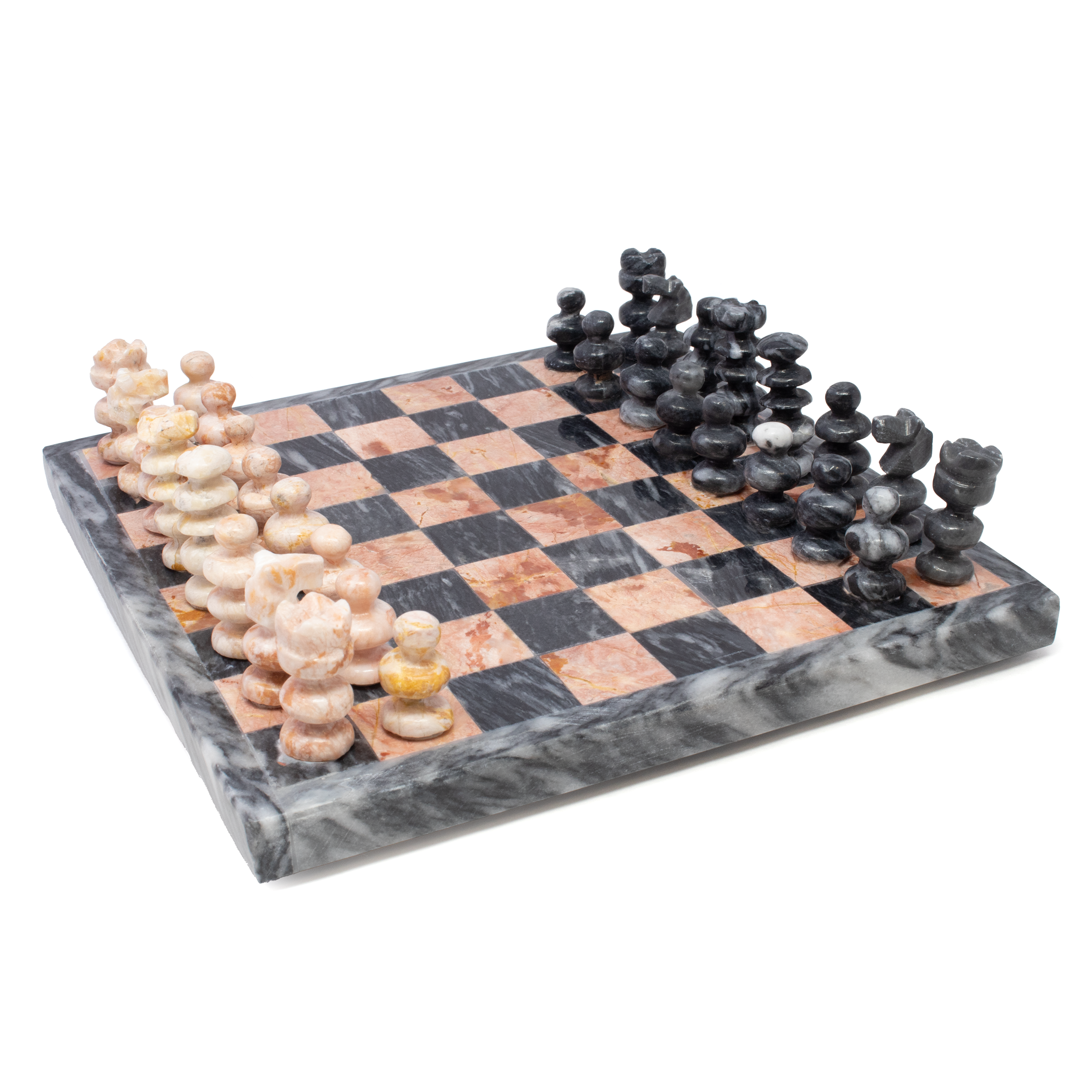 Chess Set Hand Carved Mexican Onyx Stone - Small 7.5