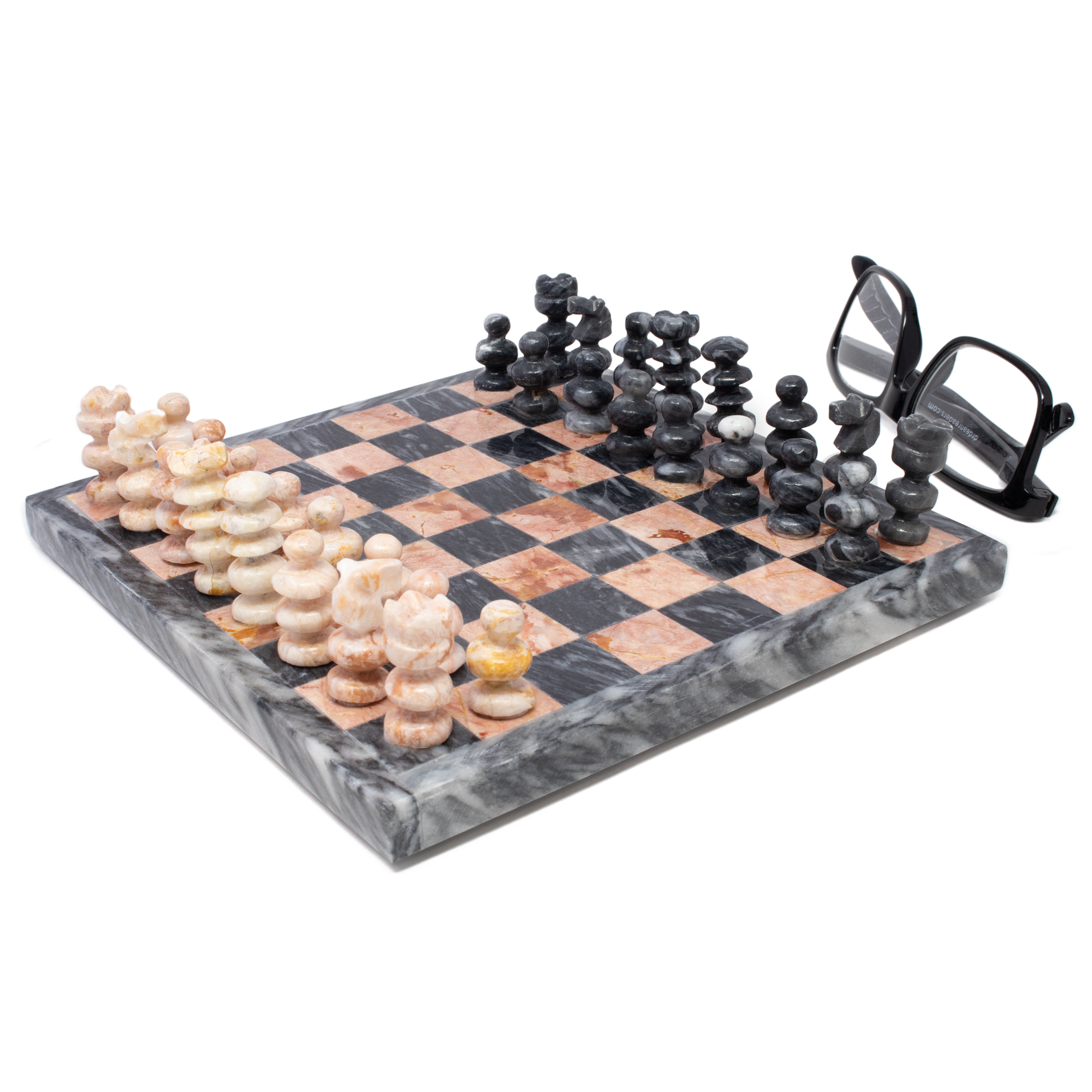 Chess Set Hand Carved Mexican Onyx Stone - Small 7.5