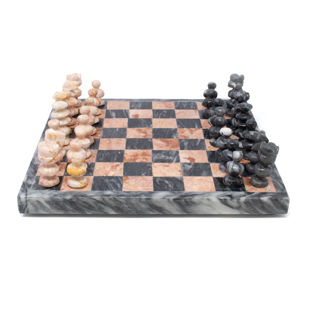 Chess Set Hand Carved Mexican Onyx Stone - Small 7.5