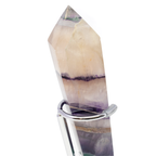 Rainbow Fluorite Tapered Point with Stainless Steel Spiral Stand 6.25"