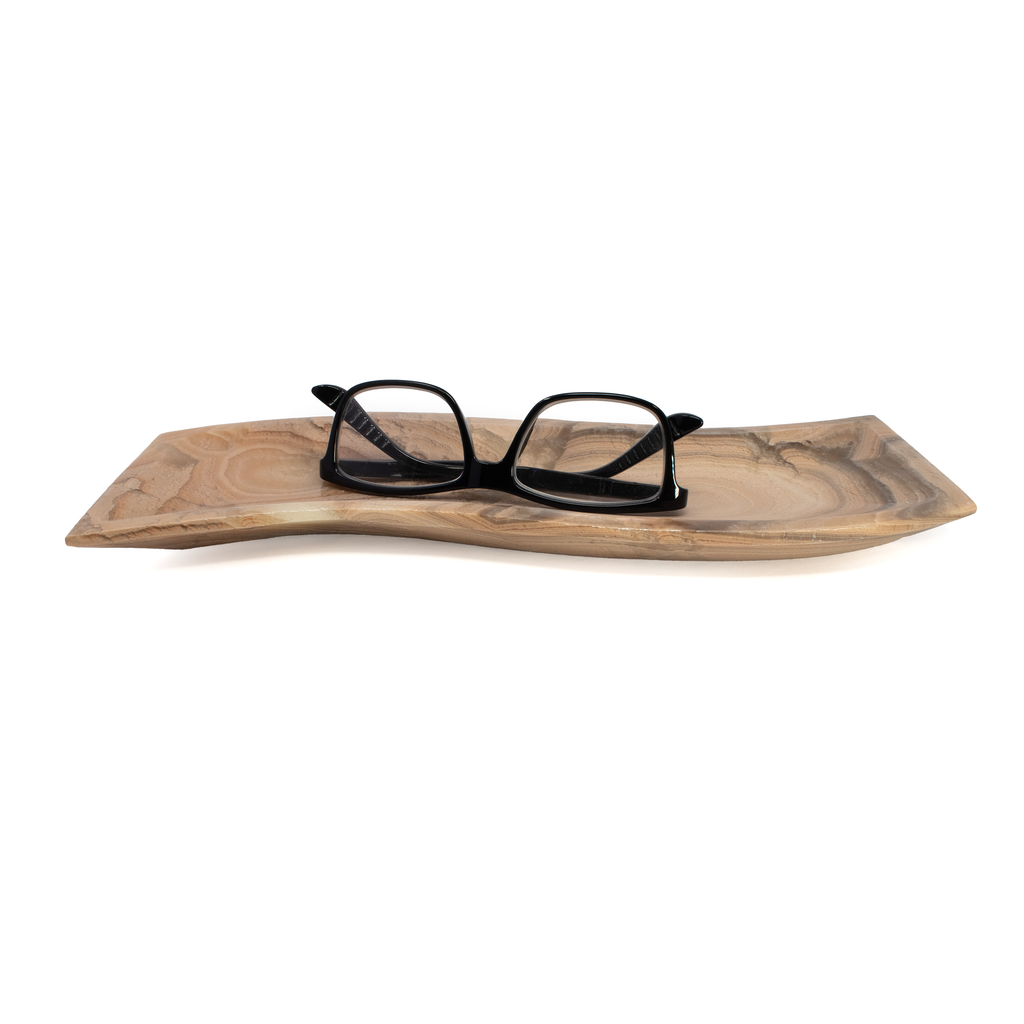 Pink Cafe Onyx Tray - Flat with S Curve