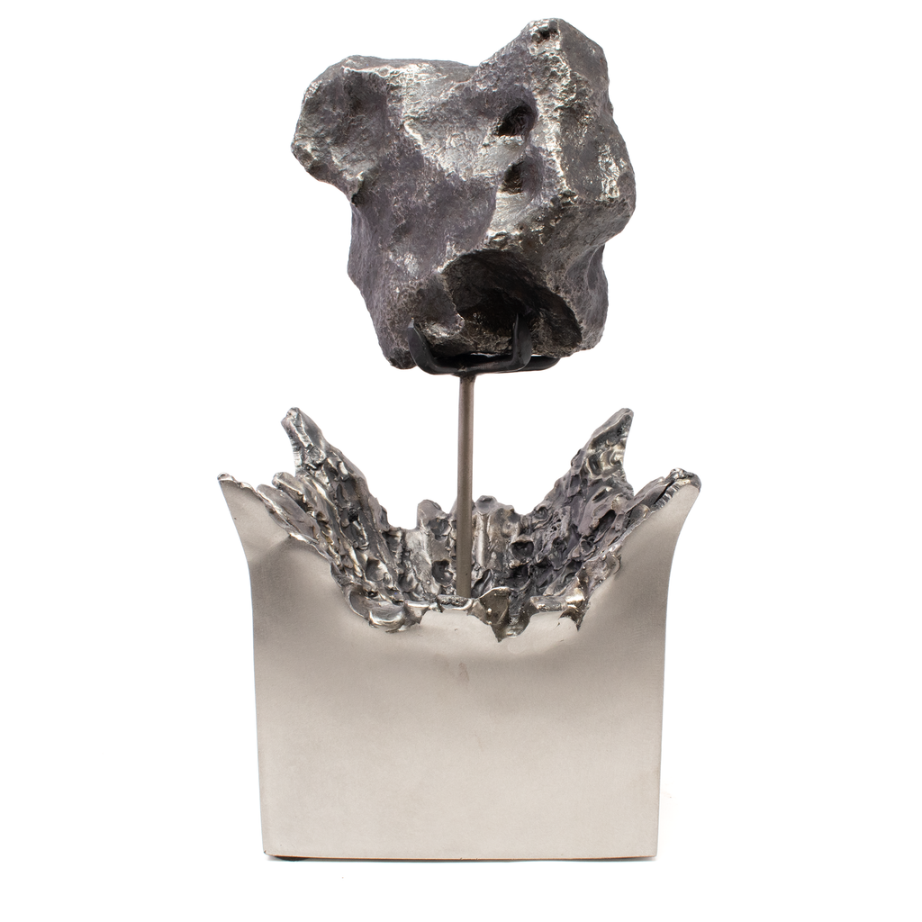 Meteorite Campo de Cielo on Custom Rotating "Impact" Stand
