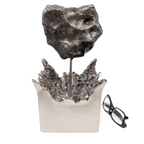 Meteorite Campo de Cielo on Custom Rotating "Impact" Stand