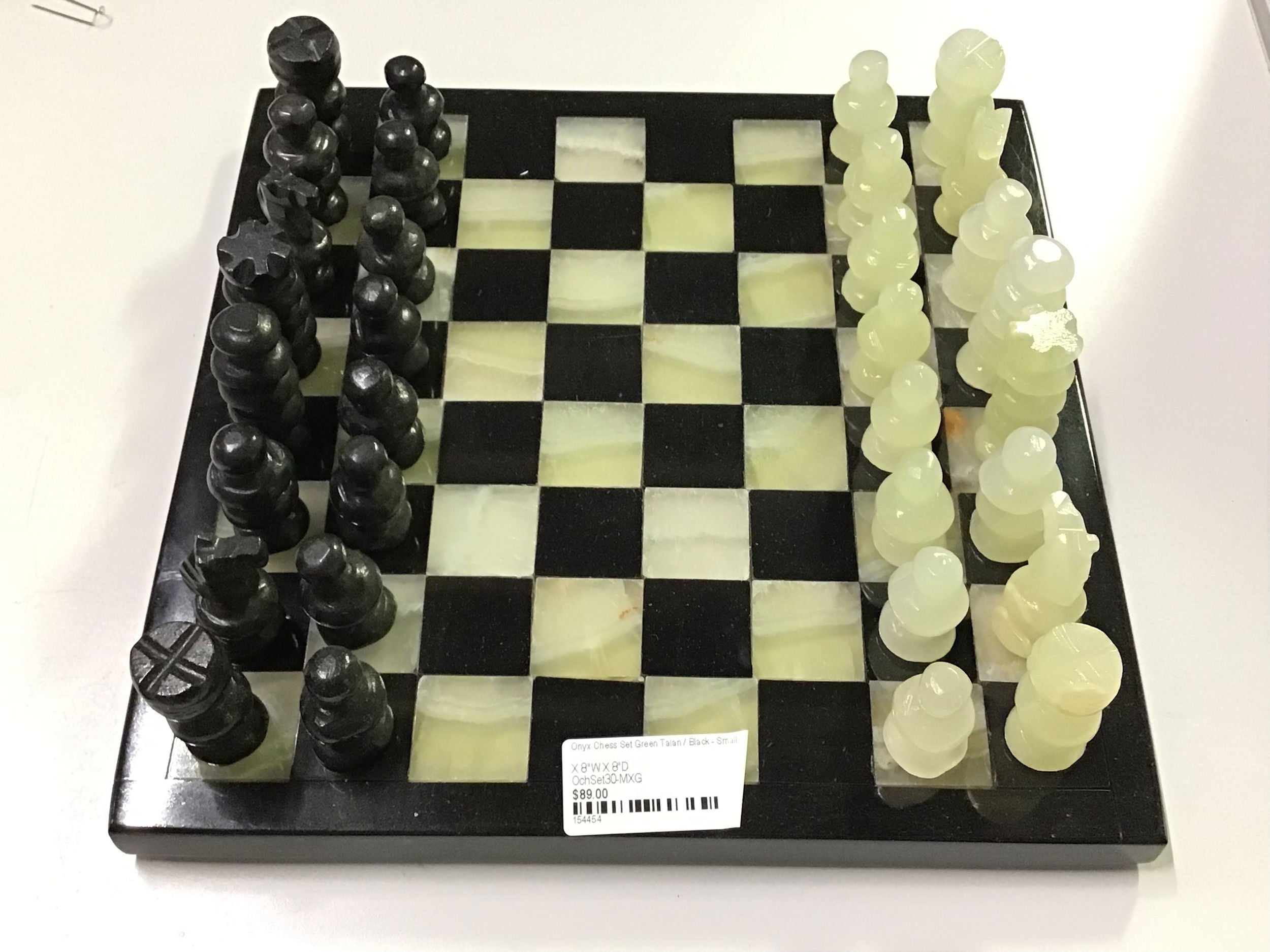 Chess Set Hand Carved Mexican Onyx Stone - Small 7.5