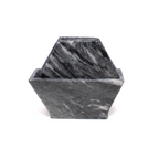 Coasters Gray Marble Hexagon Set of 6 with Holder