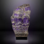 Amethyst Slice Table Lamp Pair with Chevron Horizontal Banding
