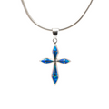 Cross Pendant Blue Opal