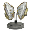 Agate Geode Agua Nuvea Pair on Custom Swivel Stand