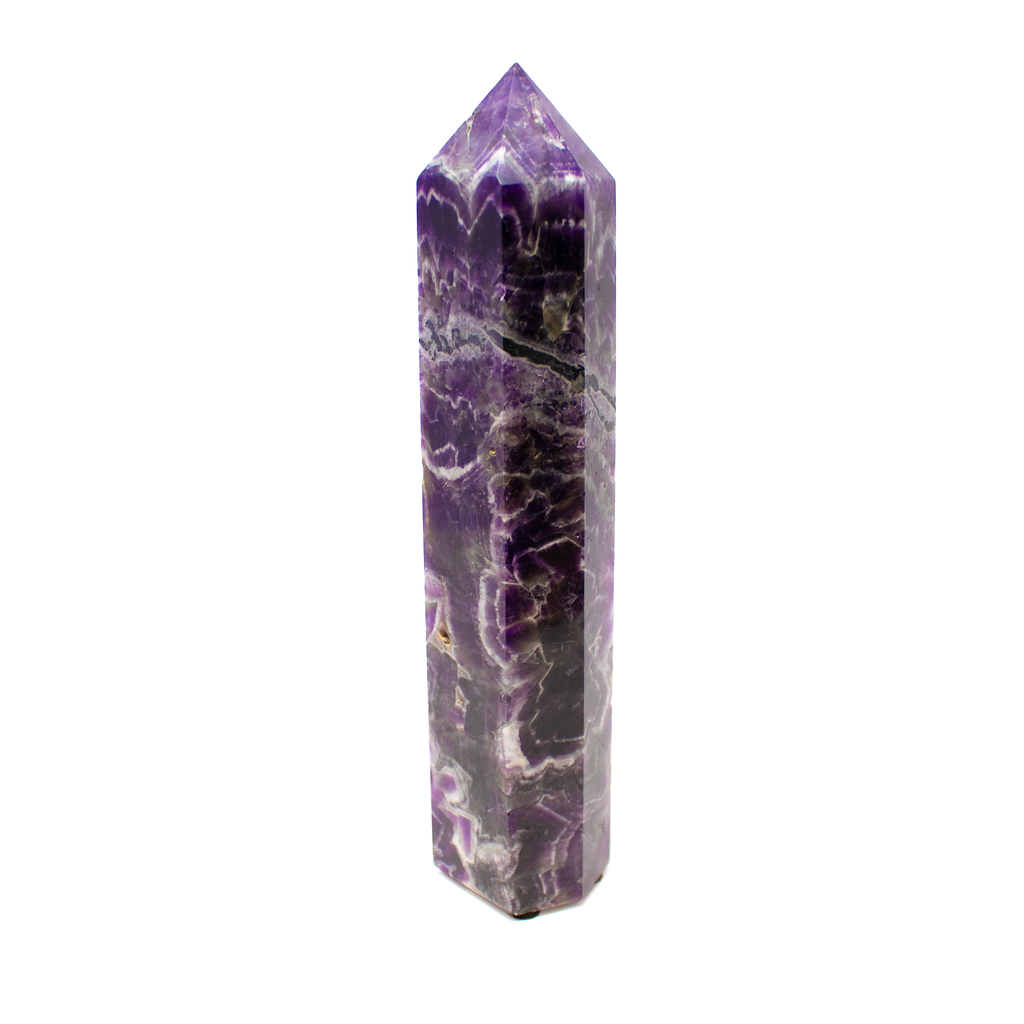 Amethyst Tower Point with Striking Natural Chevron Patterns