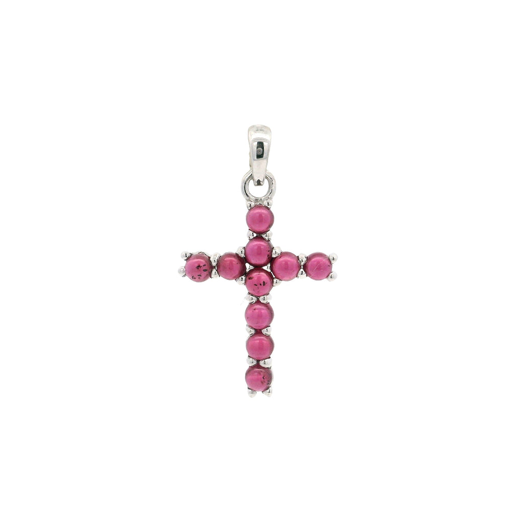 Cross Pendant 10 Round Cabochon Five Gemstone Choices
