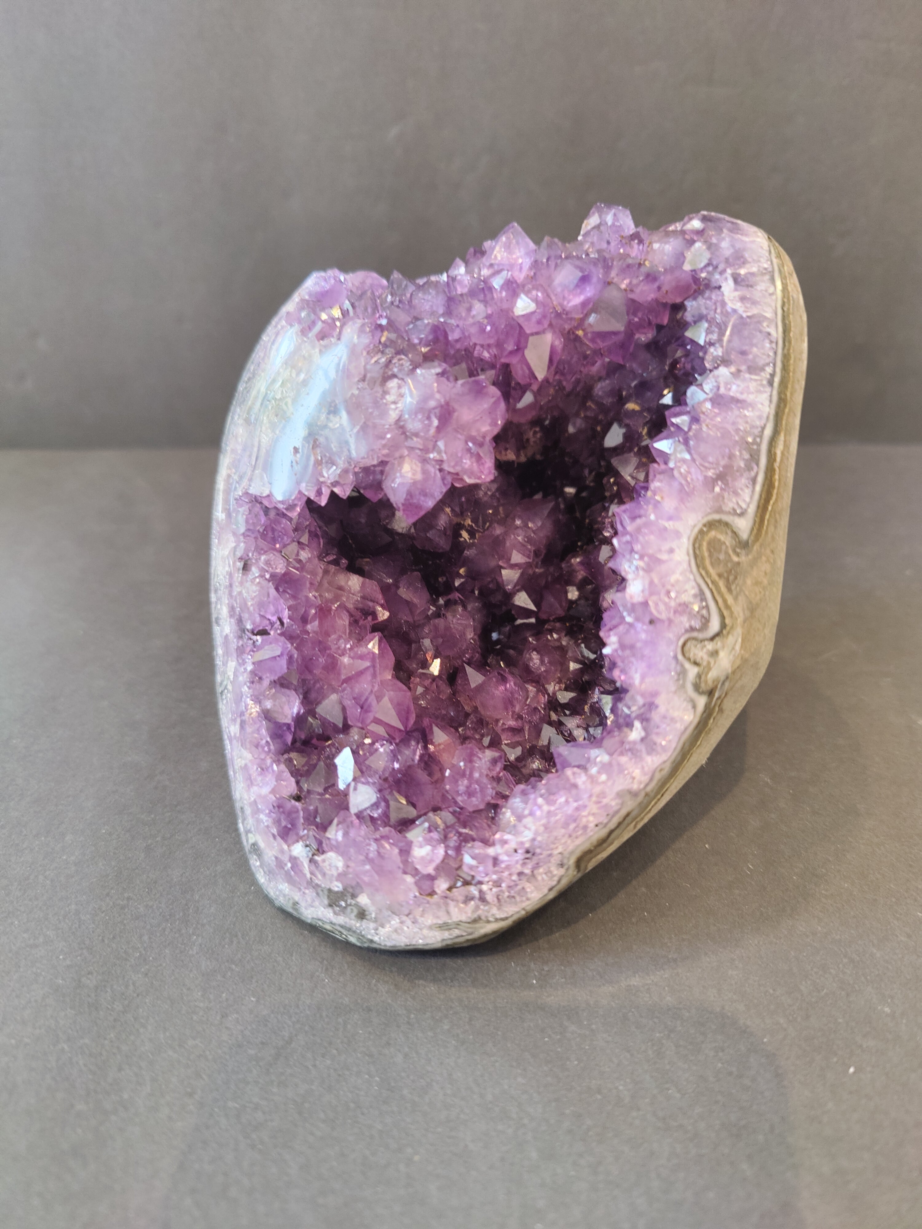 Amethyst Geode With Stalactite Formation Brazil Polished Sculpture Amethyst Geode With Stalactite Formation Brazil Polished Sculpture