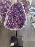 Amethyst Crystal Geode on Metal Stand