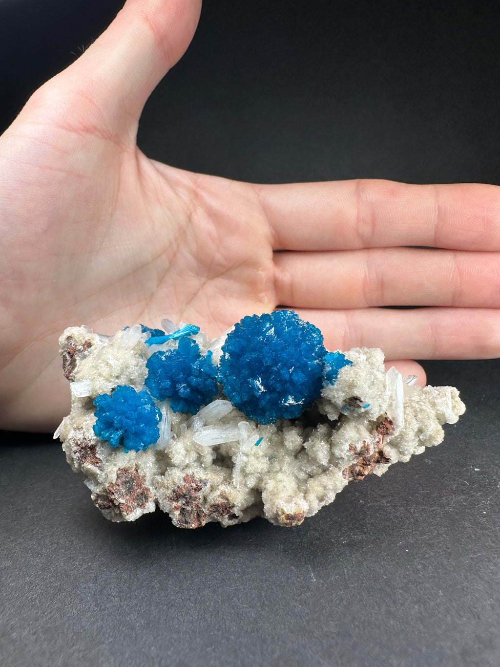 Cavansite with Stilbite on Matrix