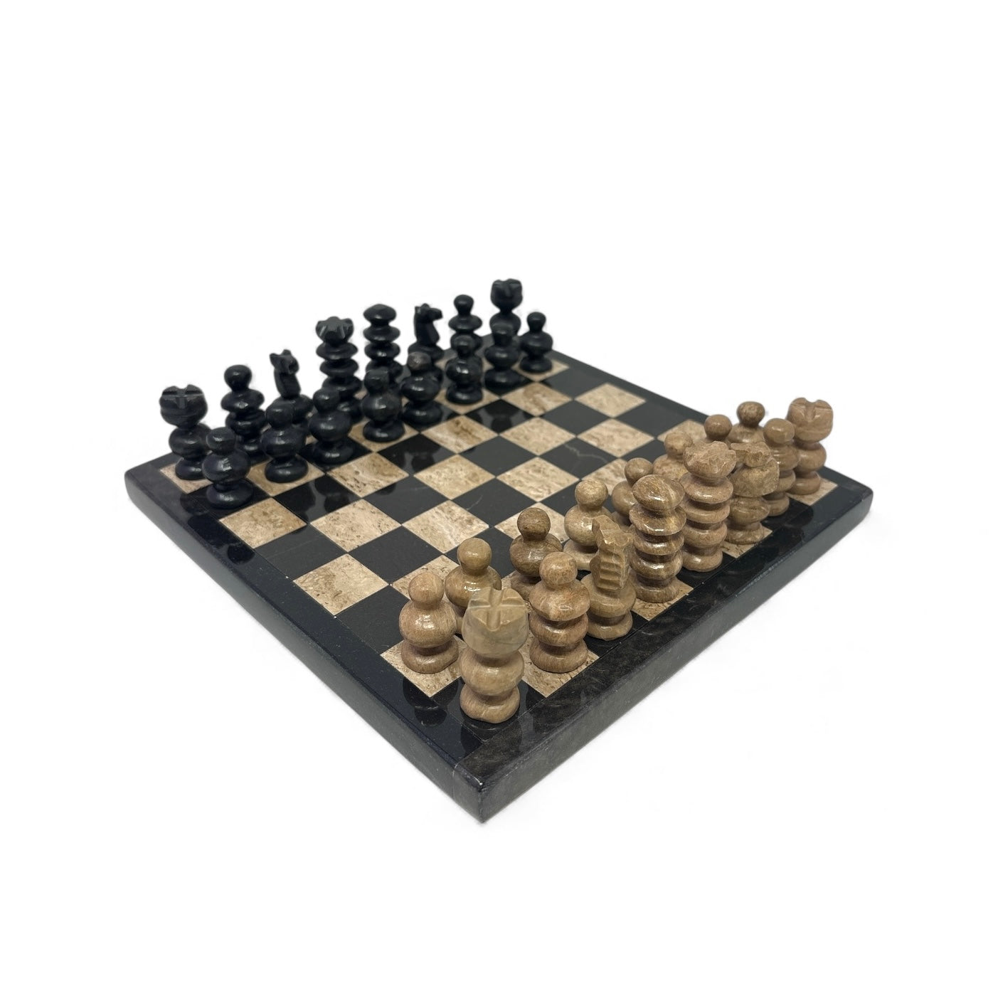 Chess Set Hand Carved Mexican Onyx Stone - Small 7.5