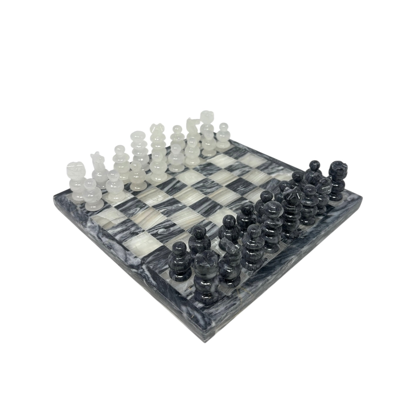 Chess Set Hand Carved Mexican Onyx Stone - Small 7.5