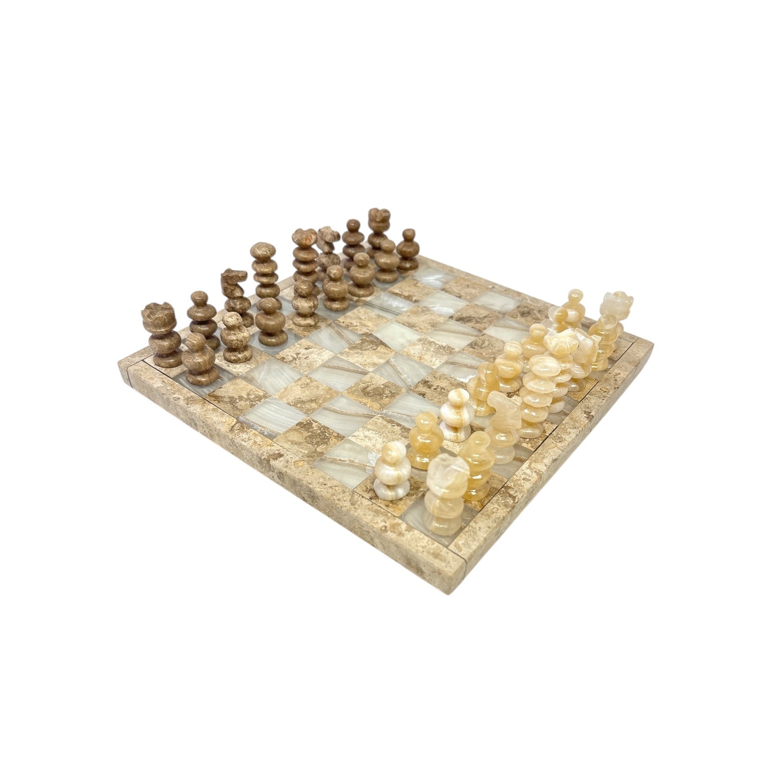 Chess Set Hand Carved Mexican Onyx Stone - Small 7.5
