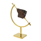 Seymchan Meteorite Edge Cut with Pallasite in Caliper Stand