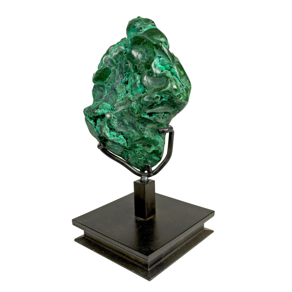 Chrysocolla Malachite with Dark Green Orbs on Custom Spinning Stand