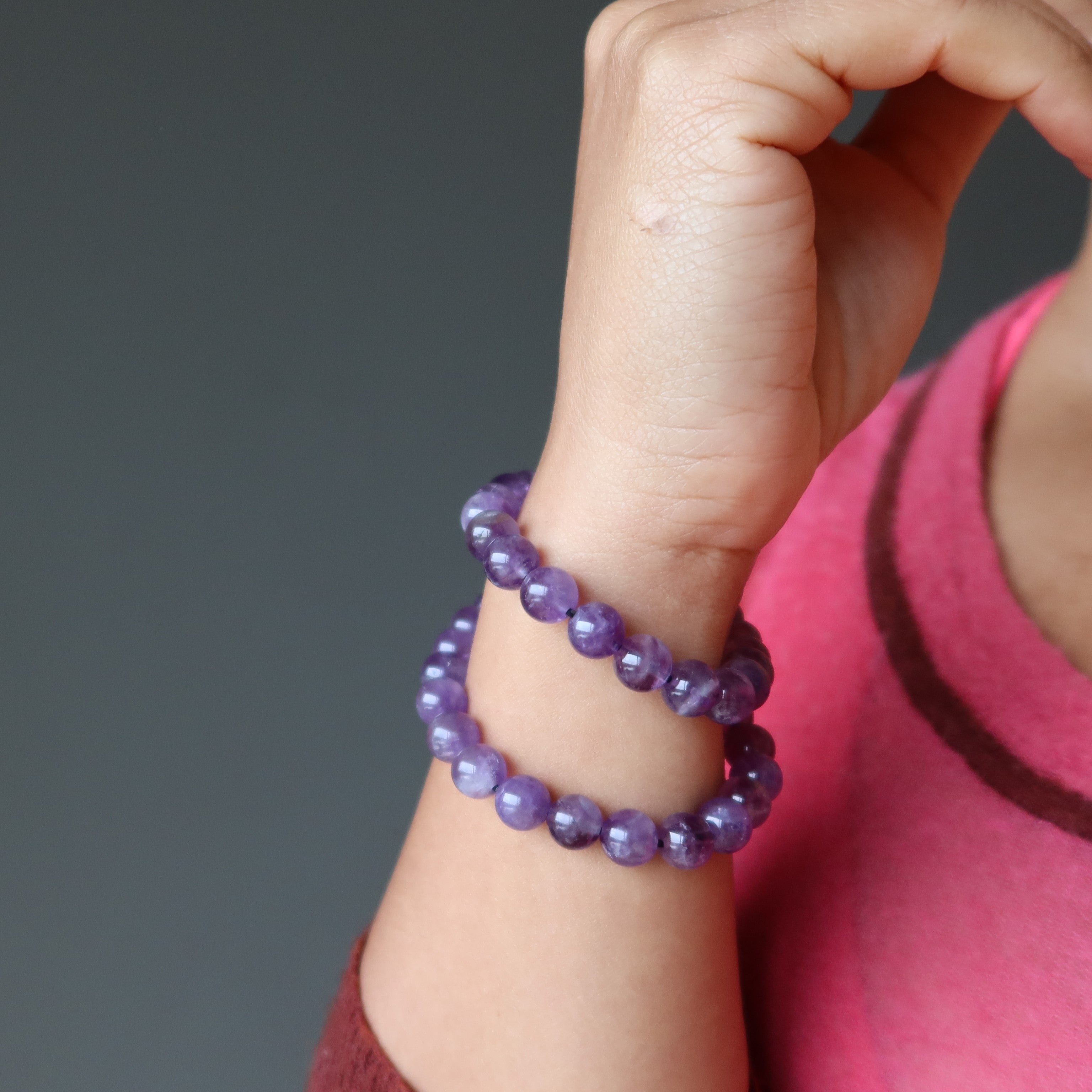 Amethyst Bracelet Lilac Purple Gemstone Beads