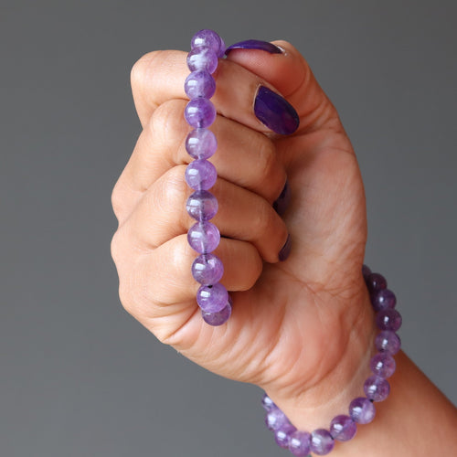 Amethyst Bracelet Lilac Purple Gemstone Beads