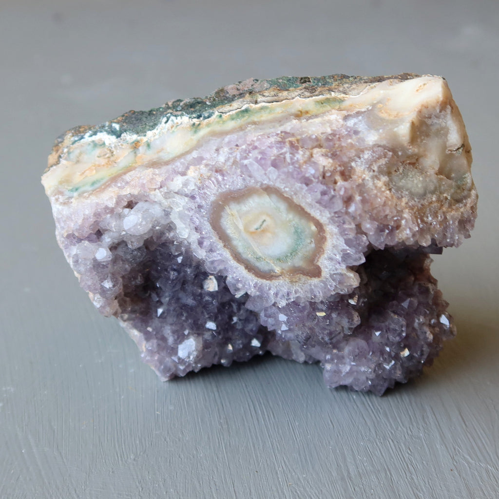Amethyst Cluster with Rare Stalactite Eye Formations