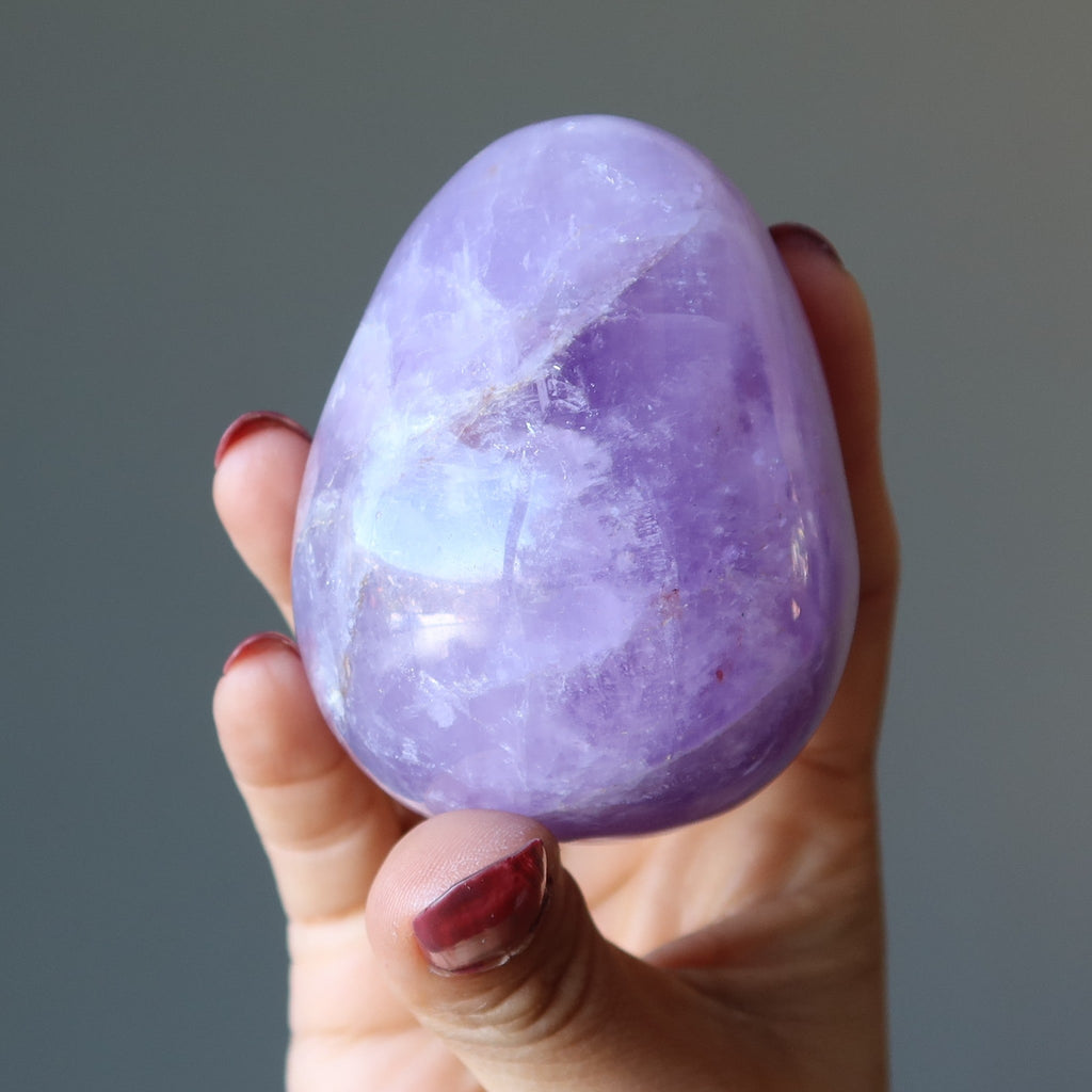 Amethyst Egg Believe in Miracles Purple Stone