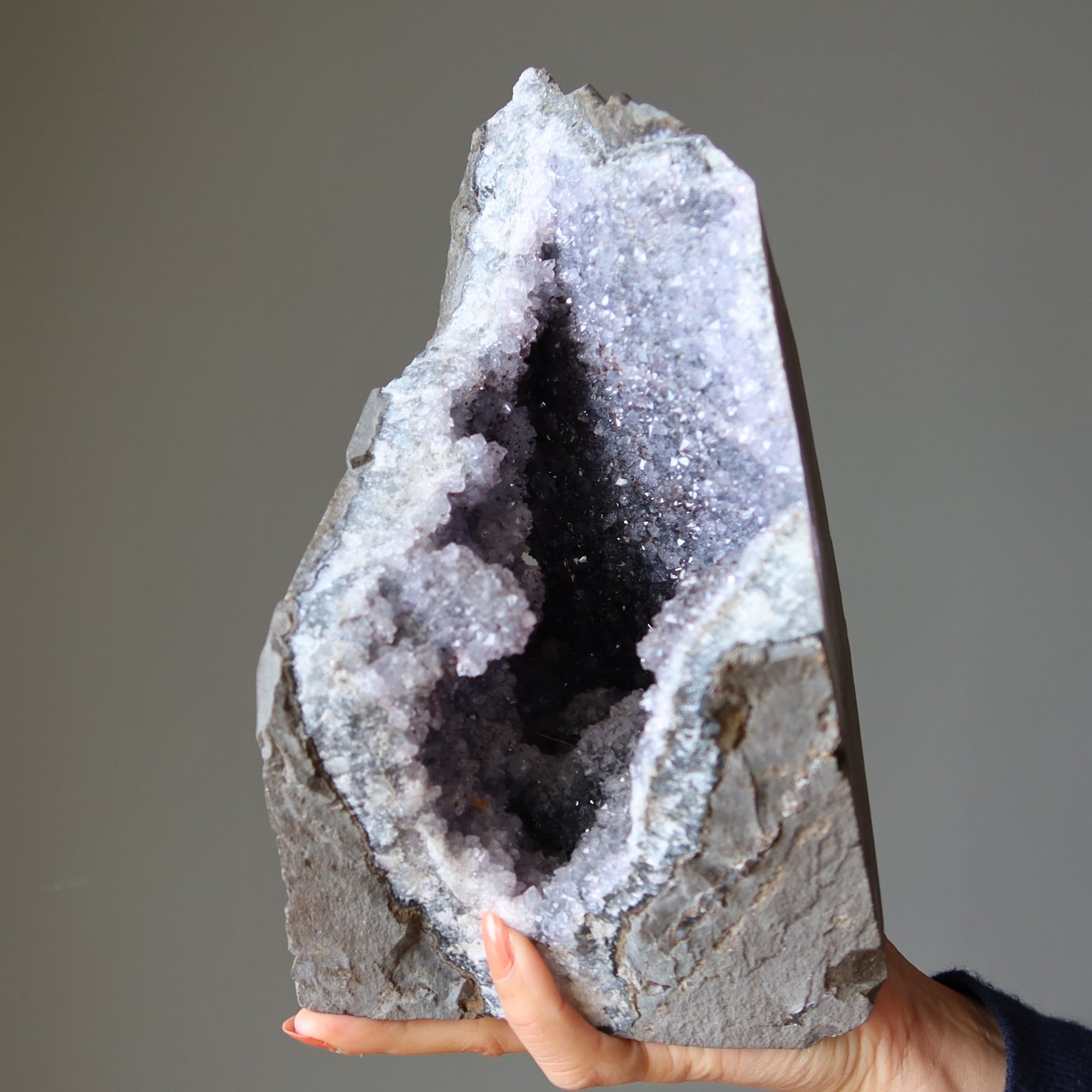 Amethyst Geode Blue Chalcedony Spiritual Meditation Crystal