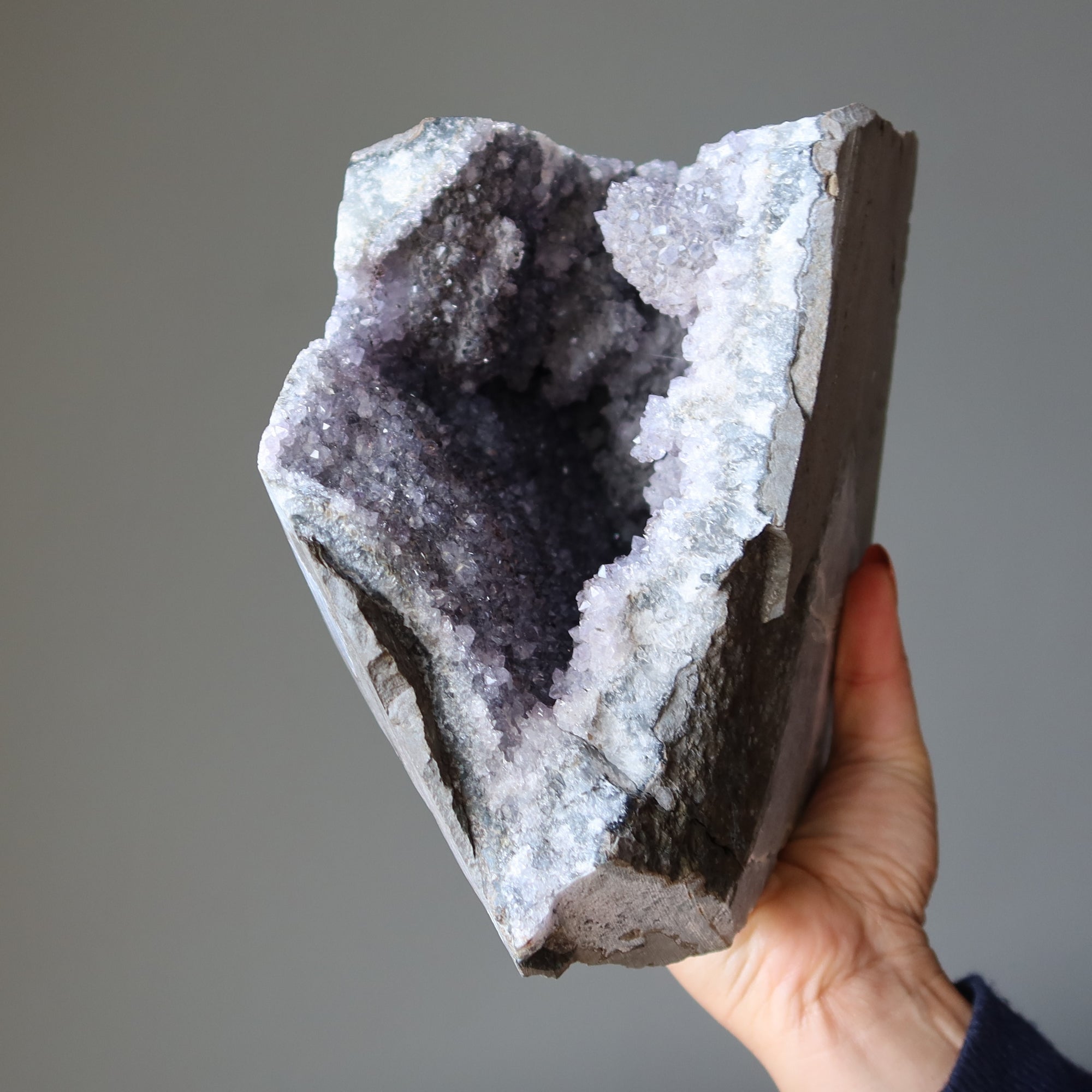 Amethyst Geode Blue Chalcedony Spiritual Meditation Crystal