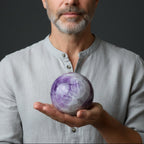 Amethyst Sphere Crackle of Dawn Crystal Ball
