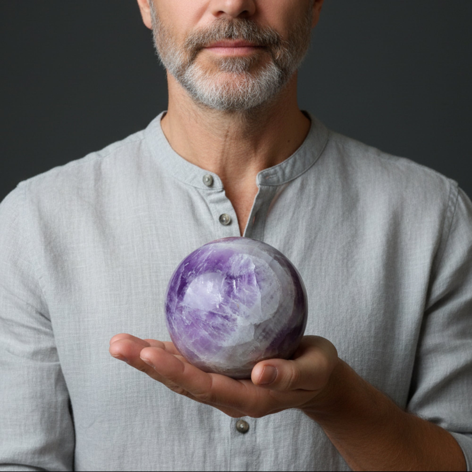 Amethyst Sphere Crackle of Dawn Crystal Ball