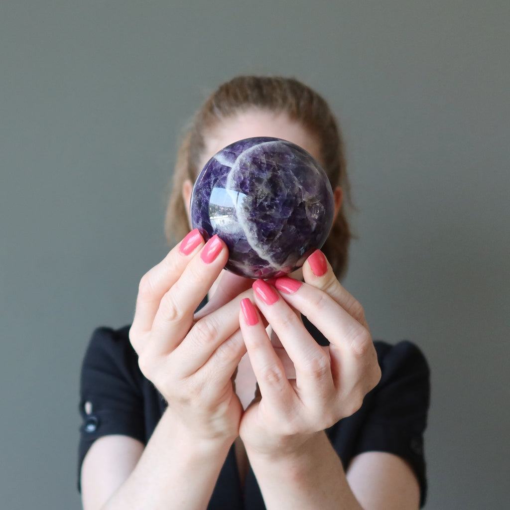 Amethyst Sphere Angel Wing Purple Chevron Crystal Ball