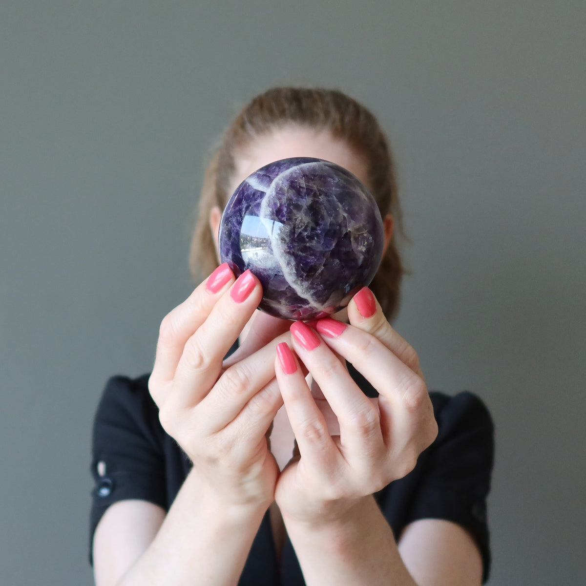 Amethyst Sphere Angel Wing Purple Chevron Crystal Ball