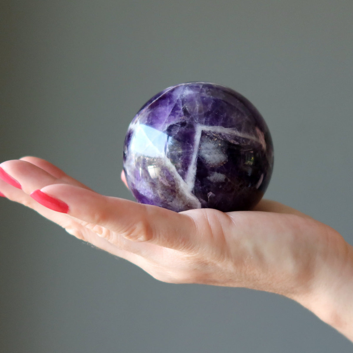 Amethyst Sphere Angel Wing Purple Chevron Crystal Ball