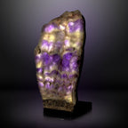 Amethyst Slice Table Lamp Pair with Chevron Horizontal Banding