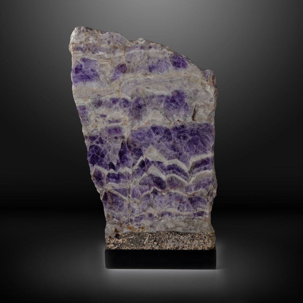 Amethyst Slice Table Lamp Pair with Chevron Horizontal Banding