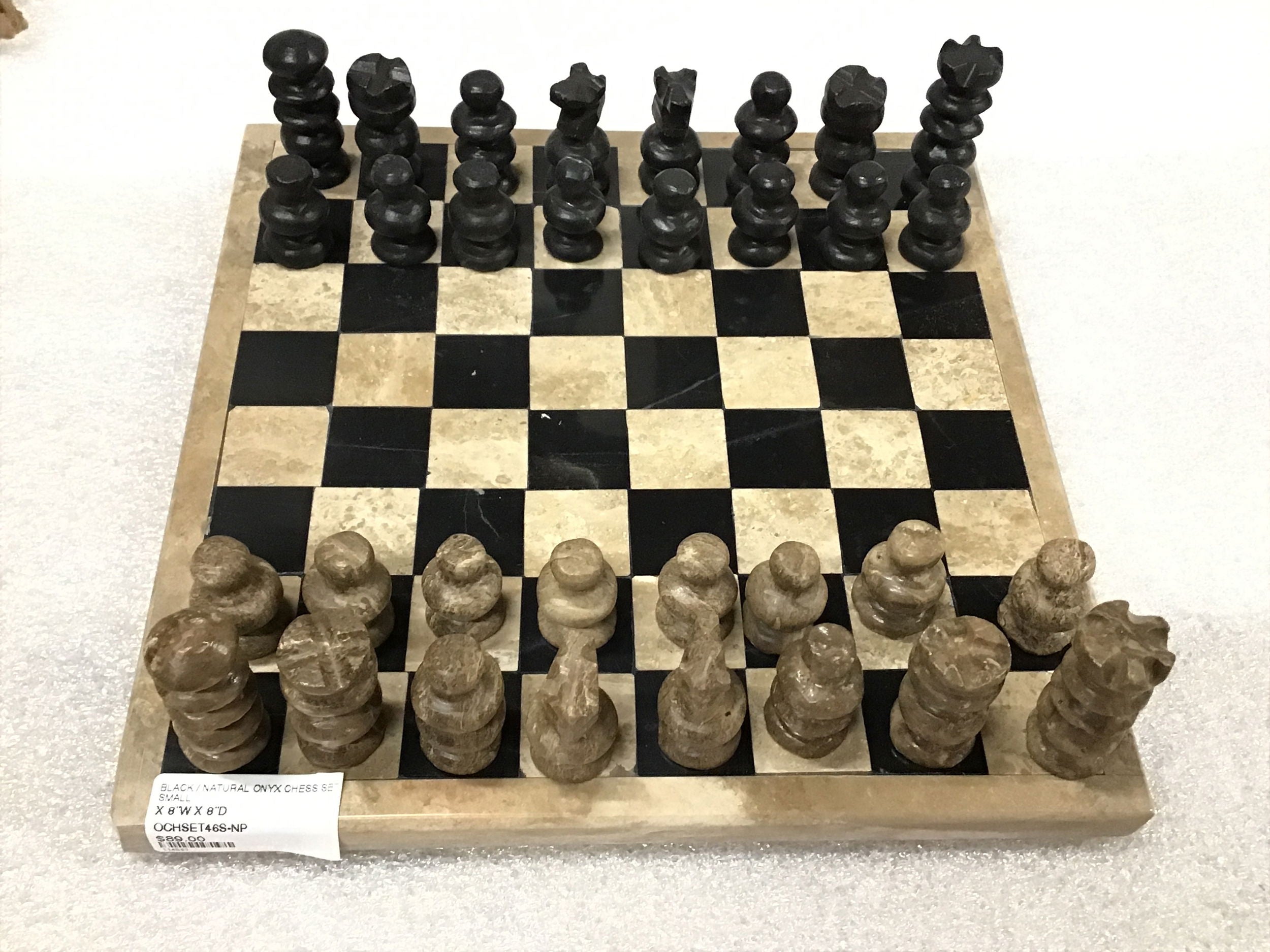 Chess Set Hand Carved Mexican Onyx Stone - Small 7.5