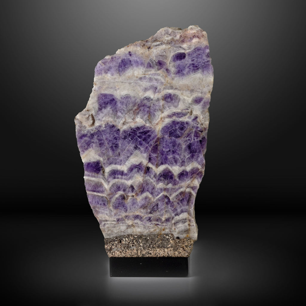 Amethyst Slice Table Lamp Pair with Chevron Horizontal Banding