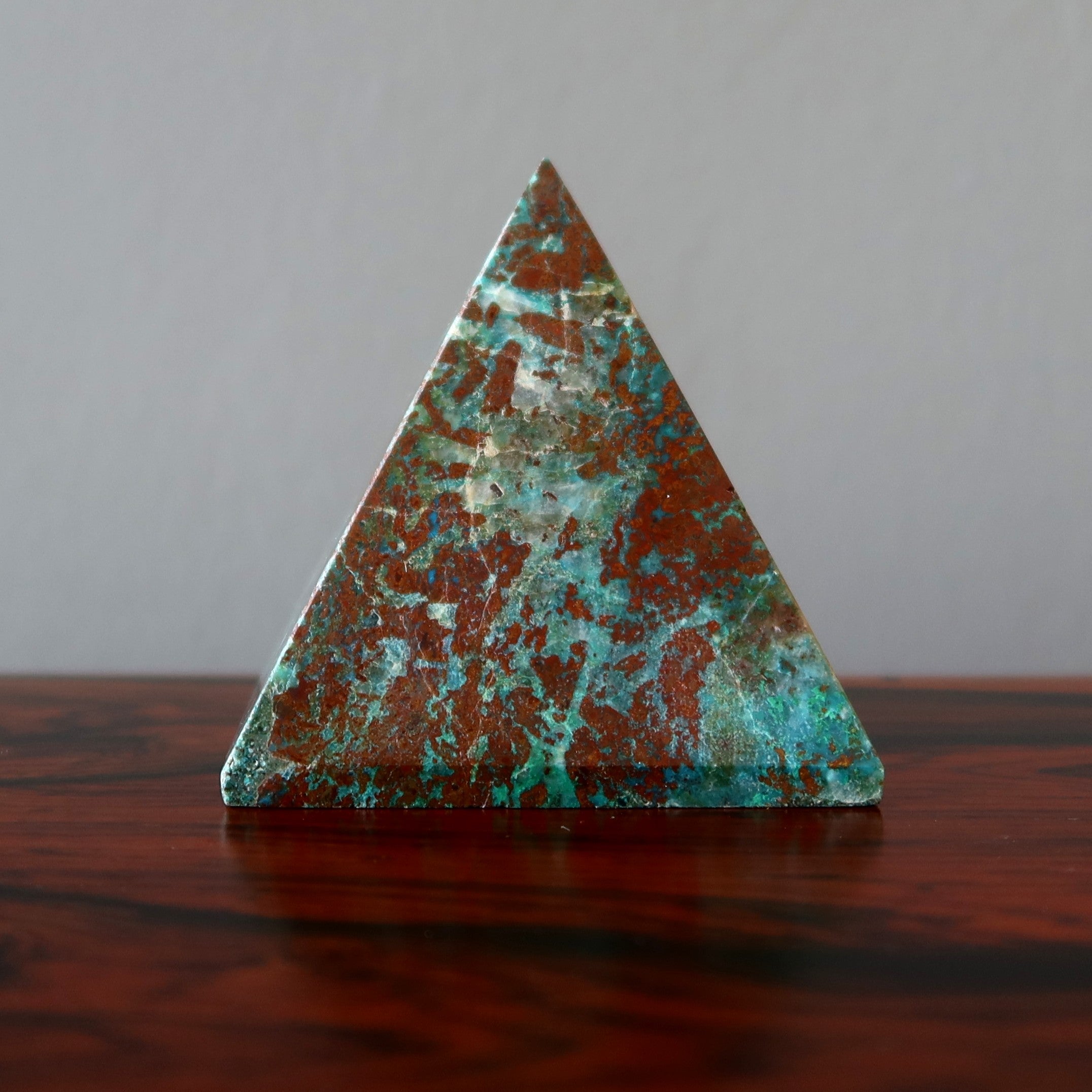 Chrysocolla Pyramid Blue Green Red Cuprite Stone