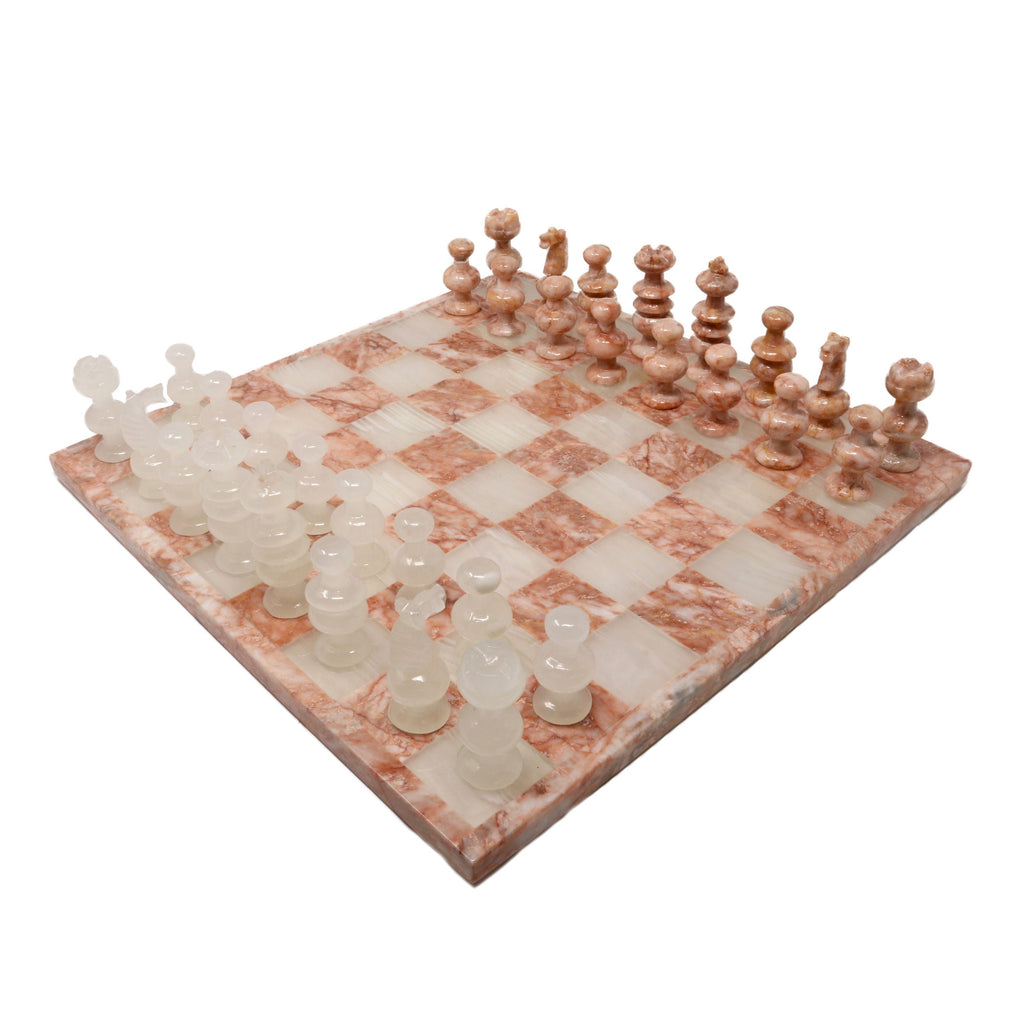 Chess Set Hand Carved Mexican Onyx Stone - Small 7.5