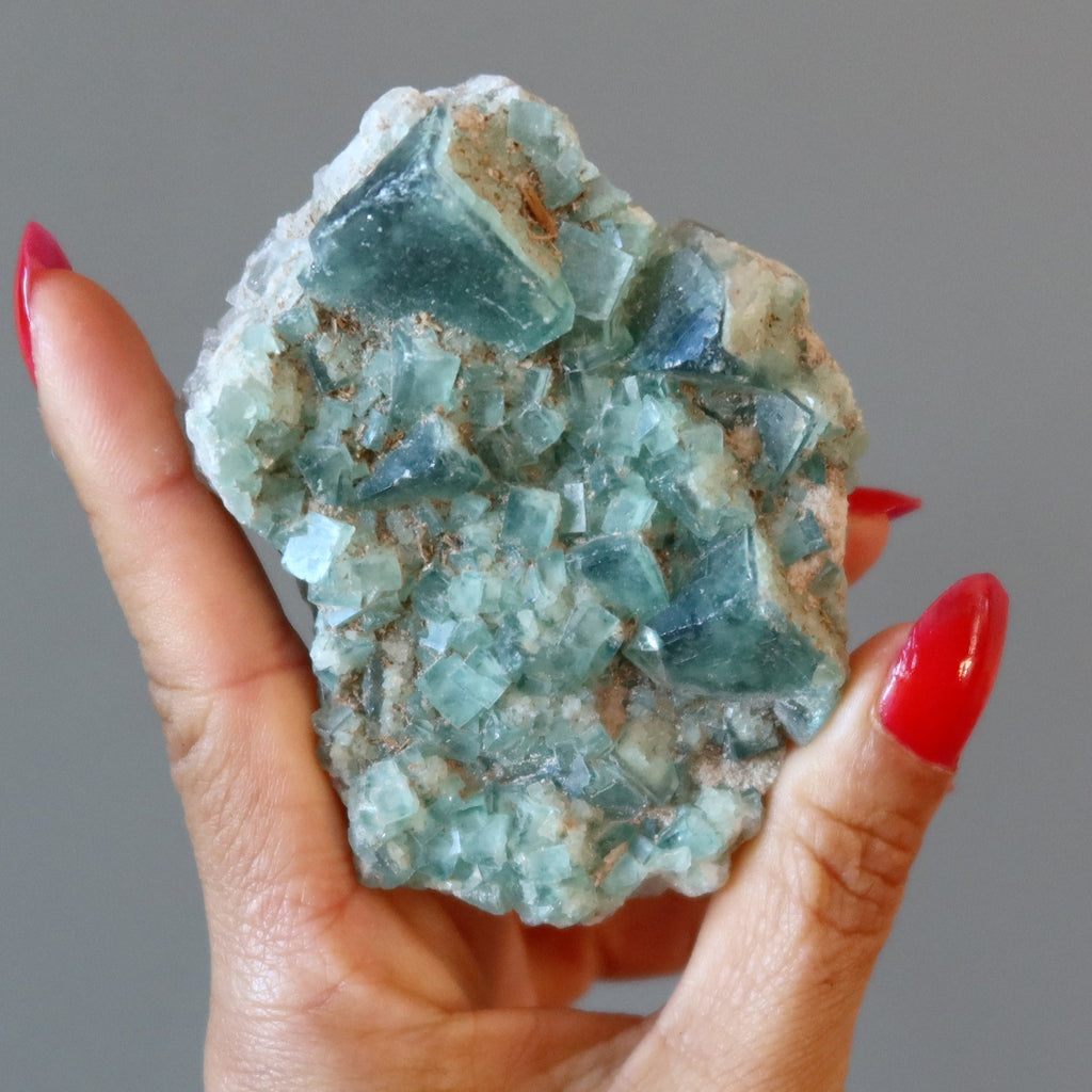 Fluorite Cluster Green Genius Crystal Cubes