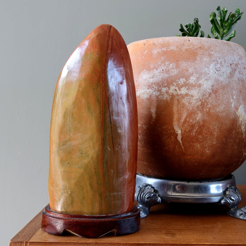 Red Jasper Showpiece Vibrant Standing Stone