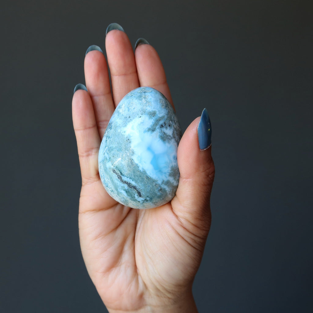 Larimar Egg Blue Atlantis Caribbean Sea Stone