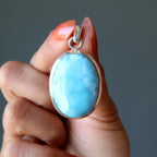 Larimar Pendant Celestial Mirror Blue Sterling Silver