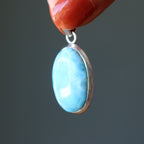 Larimar Pendant Celestial Mirror Blue Sterling Silver