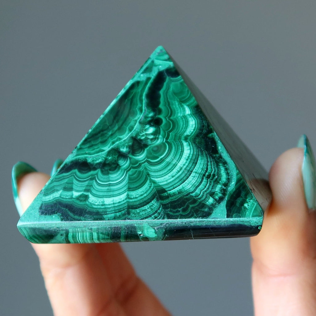 Malachite Pyramid Green Spirit of Congo